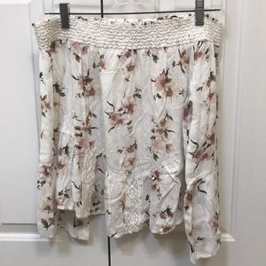 AE Floral Smocked Off-the-Shoulder Top